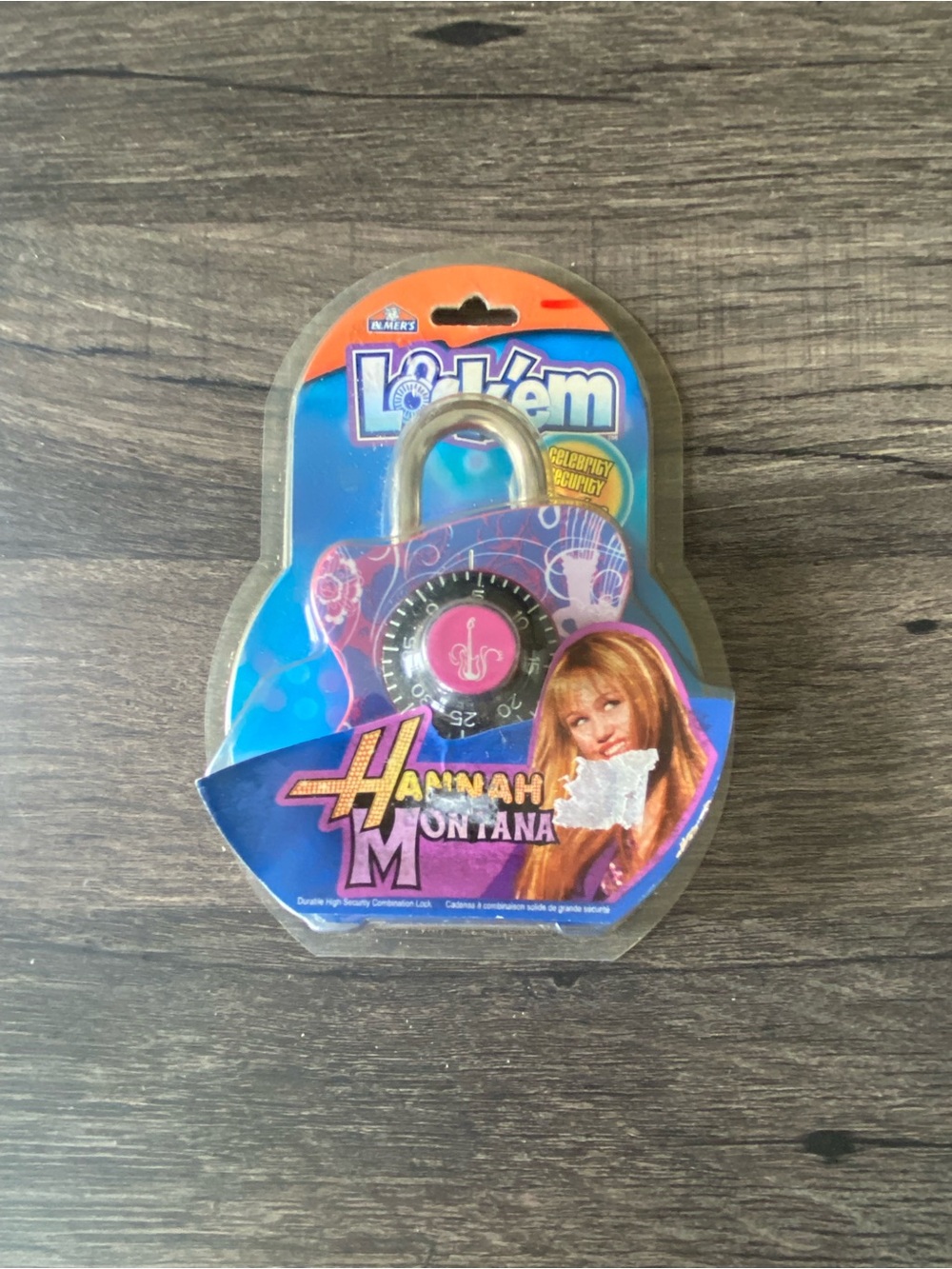 Elmer’s Lock’em Vintage Disney Combination Lock Hannah Montana Guitar NWT